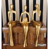 MYK Hediye ve Sanat Atölyesi Modern Soyut Düşünür Heykel Seti (3’lü) | Büyük Boy Reçine Ev & Ofis Dekoru | MYK Hediye ve Sanat At