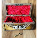 MYK Hediye ve Sanat Atölyesi Tip Box Bahşiş Kutusu Ve Kumbara Sandık Tipi Ceviz Ağacı Kilitli