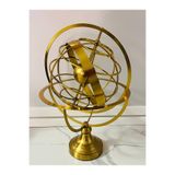 mykhediyevesanatatölyesi Gold Metal Dünya Küresi Heykel Ofis & Salon Dekoratif Obje (50 cm) PRA-14515574-7844