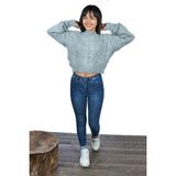 Mykonsept Örgü Detay Bayan Kazak Gri - Standart