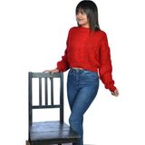 Mykonsept Örgü Detay Bayan Kazak Kırmızı - Standart