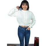Mykonsept Örgü Detay Bayan Kazak Krem - Standart
