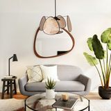 Mylamp Bulut Doğal Hazeran 55 x 35 cm 4+1 Yaprak Avize - Renkli