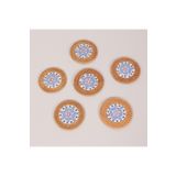 MYLAMP ÇİNİ 6'lı Doğal Rattan ve El Yapımı Seramikli Bardak Altlığı