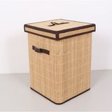 Mylamp Doğal Bambu Kirli Çamaşır Sepeti 32X32X45 Cm. - Renkli