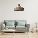 Mylamp Merve Krem & Açık Kahverengi 34X22 Cm Rattan Sarkıt Lamba