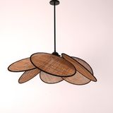 Mylamp Papatya Yeni Desen Doğal Hazeran Avize 75 cm - Koyu Kahverengi