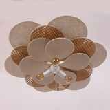 Mylamp Yeni Papatya Doğal Hazeran ve Kumaş Avize 90 cm - Renkli