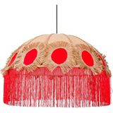 Mylamp Zarafet Kırmızı Püsküllü Kumaş Avize 60X45 cm