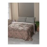MYLASA HOME Lavanta Desenli %100 Pamuk Müslin Yatak Örtüsü - Çift Kişilik (220x240 cm - Haki)