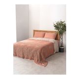 MYLASA HOME Lavanta Desenli %100 Pamuk Müslin Yatak Örtüsü - Çift Kişilik (220x240 cm - Kiremit)