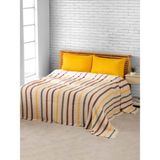 Mylasa Home Mylasahome Müslin 4 Katlı Çizgili Yatak Örtüsü Çift Kişilik 220 x 240 cm - Sarı