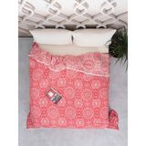 Mylasa Home Mylasahome Müslin 4 Katlı Şal Desenli (Jakarlı) Yatak Örtüsü Çift Kişilik 220 x 240 cm - Kırmızı