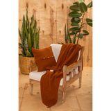 Mylasa Home Pamuk Definite Desenli Çok Amaçlı Koltuk Şalı 130 x 170 (Kırlentsiz) - 130 x 170 cm - Camel