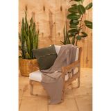 Mylasa Home Pamuk Definite Desenli Çok Amaçlı Koltuk Şalı 130 x 170 (Kırlentsiz) - 130 x 170 cm - Gri