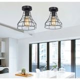 Mylight S Retro Rustik Konik Kafes Armatür Avize - Ahşap - 1