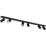 Mylights 120 cm LED Spot Haretekli Başlık Siyah Os-Ram Tasaruflu LED Ampul 3000K Salon Mutfak Otel Cafe Avize Altılı Avize