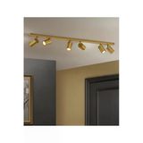 Mylights 120 Cm Mat Gold Eskitme Kaplama 5’Li Gu10 Led Spot Hareketli Başlık Led Tavan Aydınlatma Vitrin
