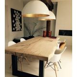 Mylights 50 Cm Retro Rustik Beyaz İçi Altın Metal Sarkıt