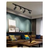 Mylights Alimünyum gövde monafaze ray spot led tavan avize heryöne hareketli metal başlık tasarruflu led ampul ile sevk(günışığı veya tercihen beyaz ampul) - Siyah