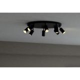 Mylights Ampllü 60 cm Siyah LED Avize Hareketli Başlıklar LED Avize Salon Avize 8li LED Avize