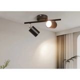 Mylights Ampullü Ikili LED Spot Aplik Avize Armatür Harekli Metal Gün Işı LED Ampul Dahildir Hareketli Başlık - Siyah