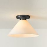 Mylights Beyaz 22 cm Camlı Cap Opal Camlı Plofonyer Tavan Aramtür Avize