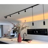 Mylights GU10 2 metre alimünyum ray beş ray spot hareketli başlık iki sarkıt spot başlık masaüstü ray spot avize siyah modern ray sistem tezgah bar üstü led spot ray avize Yedili 7 li