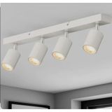 Mylights Gu10 Beyaz Metal Gövde 4 Lü Hareketli Başlıklı Led Spot Avize Günüışığı Beyaz Işık Tasarruflu Beyaz