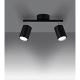 Mylights Ikili LED Avize LED Aplik Hareketli Başlık LED Ampullü 2700K Renk Ampul Dahildir 4W - Siyah