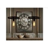 Mylights Ikili Masa Üstü Metal Sarkıt Rustik Vintahe Avize Taban 60X5 cm - Ahşap - 1