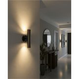 Mylights Kahverengi Başlık Siyah Gövde Gu10 Çift Yönlü Metal Duvar Aplik Ayna Tablo Yanı Yatak Başı Siyah