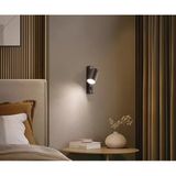 Mylights Kahverengi ve Siyah Metal Aç-Kapa Anahtarlı Yatak Başı LED Aplik GU10 Tasarruflu LED Ampul Duvar Aplik Otel Kafe Modern Mimari