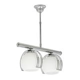 Mylights Krom İkili Sıralı Metal Krom Avize Opal Cam