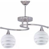 Mylights Krom Ikili Spor Modern Avize Opal Cam - Ahşap - 1
