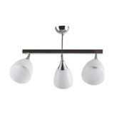 Mylights Krom Kaplama Hareketli Başlık Modern Spor Üçlü Sıralı Avize Mat Beyaz Opal Cam Başlık