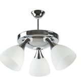 Mylights Krom Modern Spor Üçlü Opal Camlı Avize