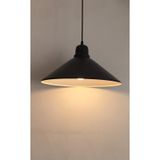 Mylights Mat Siyah İçi Beyaz Metal Sarkıt Avize 36 Cm