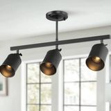 Mylights Mat Siyah Üçlü Led Avize Led Spot Hareketli Başlık Günışığı Ampullü