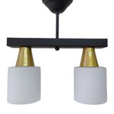 MYLİGHTS MODERN SİYAH SIRALI İKİLİ SARKIT AVİZE OPAL CAMLI