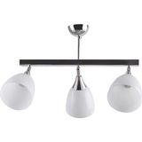Mylights Modern Üçlü Mafsalı Hareketli Krom Avize Opal Cam Sıralı Üçlü Plofonyer Avize - Ahşap - 1