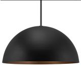 Mylights Retro 50Cm Metal Rustik Avize Siyah İçi Bakır Plofonyer Avize