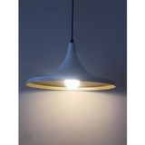 Mylights Retro Beyaz İçi Sarı Metal Sarkıt Avize Rustik Avize 36 Cm