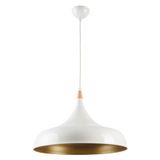 Mylights Retro Beyaz İçi Sarı Metal Sarkıt Avize Rustik Avize