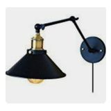 Mylights Retro Fişli Kablolu Anahtarlı Akorbatik Aplik Okuma Lambası Gece Lambası Yatak Başı
