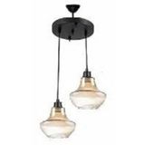 Mylights Retro İkili Sarkıt Avize Bal Cam 30 Cm