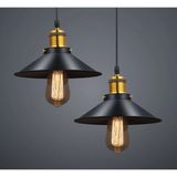 Mylights Retro Ikili Yuvarlak Metal Sarkıt Avize 30 cm En - Ahşap - 1