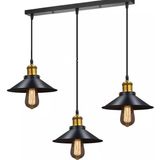 Mylights Retro Metal Üçlü Sıralı Rustik Avize 60CM En Masa Üstü - Ahşap - 1