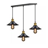 Mylights Retro Metal Üçlü Sıralı Rustik Avize 60Cm En Masa Üstü