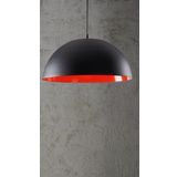 Mylights Retro Parlak Siyah İçi Kırmızı Metal Sarkıt Avize 40 Cm